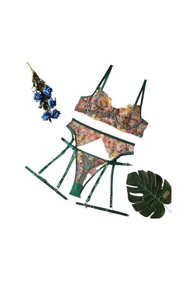 Vêtements sexuels Lingerie de sexe Soutien-Gorge Transparent Broderie Florale Sous-Vêtements Dentelle Transparente De Luxe In
