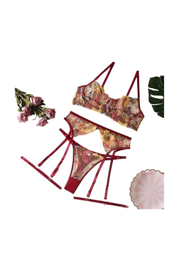 Vêtements sexuels Lingerie de sexe Soutien-Gorge Transparent Broderie Florale Sous-Vêtements Dentelle Transparente De Luxe In
