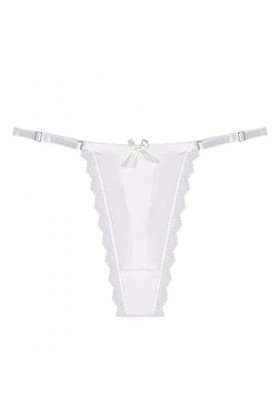 Culotte Sexy Taille Basse For Femme String En Dentelle Culotte Réglable 3 Pièces Color : A, Size : XS 