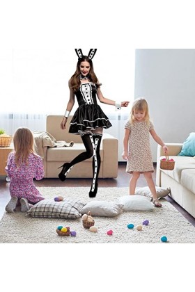 GIMOCOOL Costume de lapin Cosplay - Costume de lapin sexy fantaisie - Lapin de Pâques fille Senpai Cosplay une pièce body lap