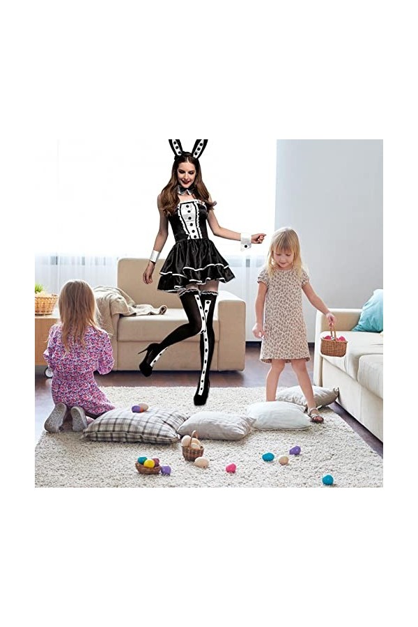 GIMOCOOL Costume de lapin Cosplay - Costume de lapin sexy fantaisie - Lapin de Pâques fille Senpai Cosplay une pièce body lap