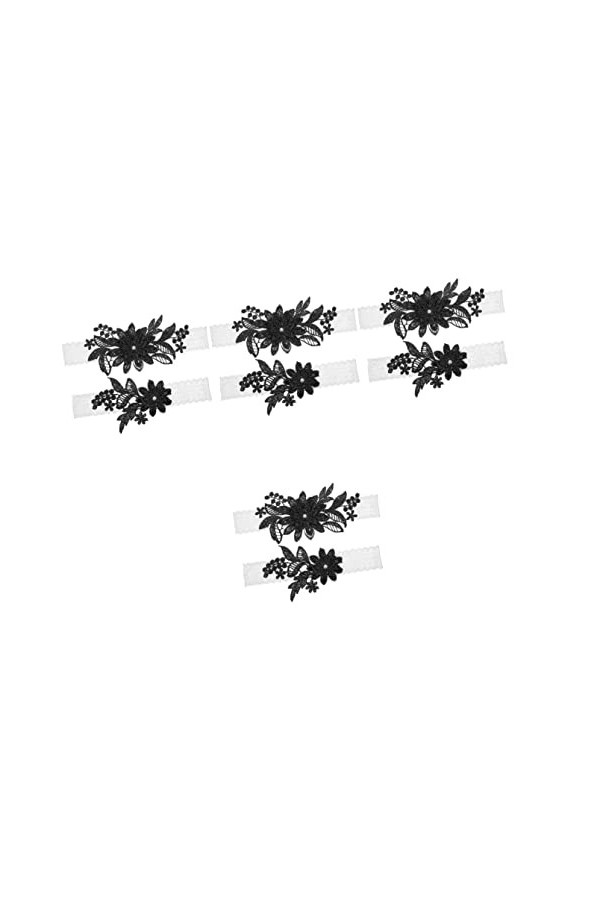 Abaodam 3 Ensembles Mariée Stretch Élastique Mariage Jarretières Florales Conception Ceintures Accessoires Vintage Ceinture D