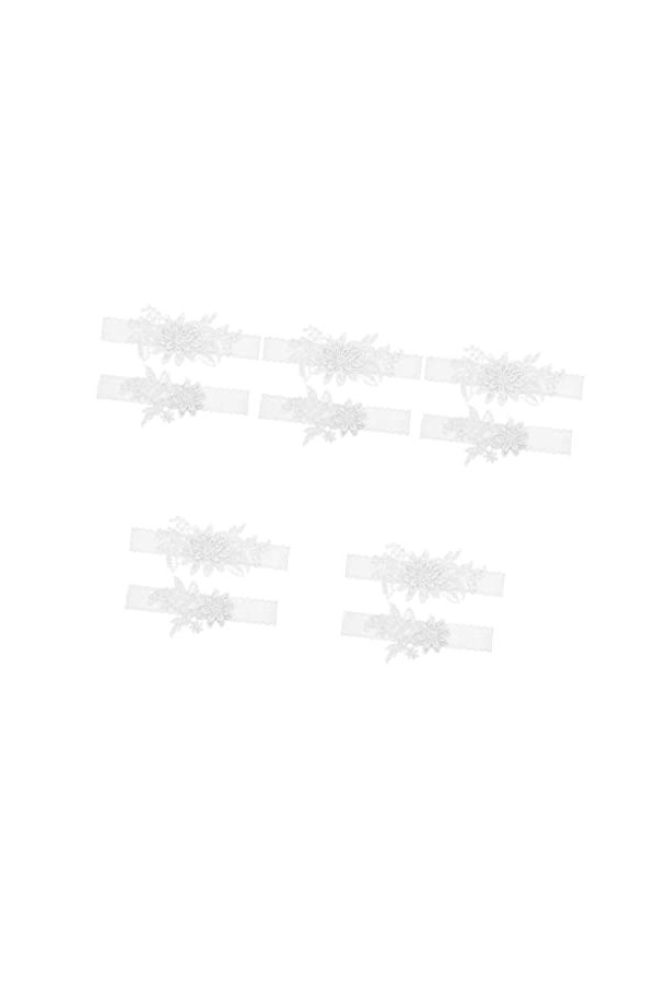 Abaodam 3 Ensembles Mariée Stretch Élastique Mariage Jarretières Florales Conception Ceintures Accessoires Vintage Ceinture D