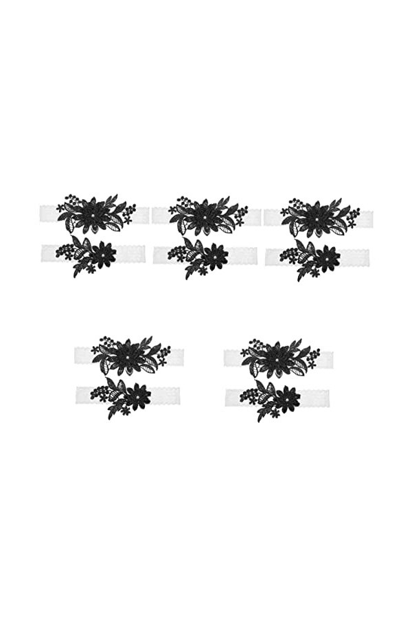 Abaodam 3 Ensembles Mariée Stretch Élastique Mariage Jarretières Florales Conception Ceintures Accessoires Vintage Ceinture D