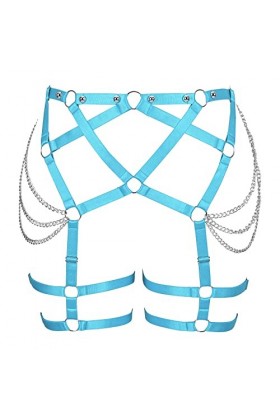 JMMHSS Harnais de corps pour femmes grande taille porte-jarretelles découpe cuisse gothique carnaval Halloween femme cadeau 