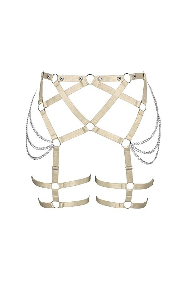 JMMHSS Harnais de corps pour femmes grande taille porte-jarretelles découpe cuisse gothique carnaval Halloween femme cadeau 