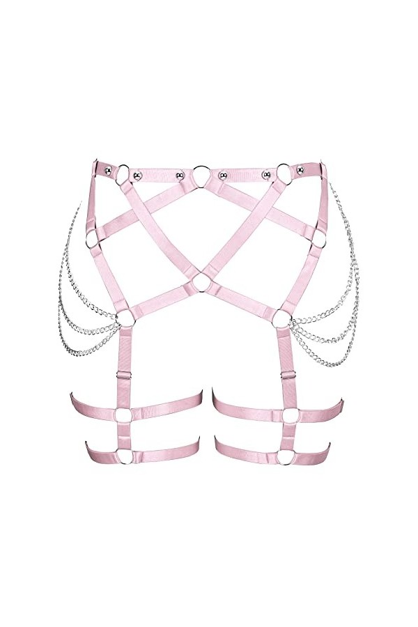 JMMHSS Harnais de corps pour femmes grande taille porte-jarretelles découpe cuisse gothique carnaval Halloween femme cadeau 