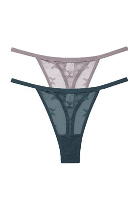 Montecarduo String Femme - 2Pcs / Set Sexy Mesh G-String Femme Sangle Fine Culotte Douce sous-Vêtements Transparents Femmes s