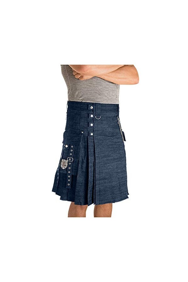 Kilt Jupe à carreaux écossaise classique pour homme Style vintage Moyen Âge Jupe écossaise traditionnelle individualité Vinta