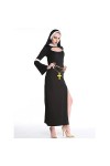 SHANHE NEW Carnival Halloween Lady Religious Nun Habit Costume Convent Choir Superior Roleplay Cosplay Fancy Party -Black,M