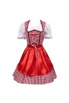 Costume de lOktoberfest pour femme – Robe médiévale pour femme – Robe pour cosplay, fête, danse, gothique, rétro, rouge, XL