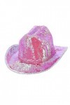 Smiffys 53031 Chapeau de cowboy à paillettes irisé Pink Fever, unisexe, taille unique