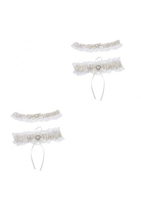 Abaodam 2 Ensembles Anneau De Jambe Jarretière Porte-Jarretelles De Mariage Garderie Pièces De Dame Jarretière Bleue Chiffon 