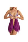 MERNEL Vêtements sexuels Vêtements érotiques Vêtements de Nuit Sexy Lingerie Fermeture Avant Babydoll Dentelle Ensemble de vê