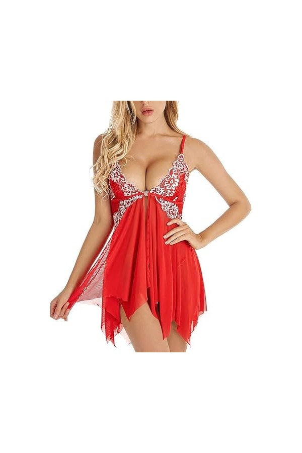 MERNEL Vêtements sexuels Vêtements érotiques Vêtements de Nuit Sexy Lingerie Fermeture Avant Babydoll Dentelle Ensemble de vê
