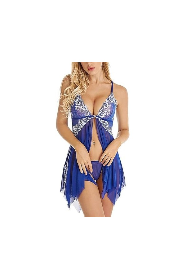 MERNEL Vêtements sexuels Vêtements érotiques Vêtements de Nuit Sexy Lingerie Fermeture Avant Babydoll Dentelle Ensemble de vê