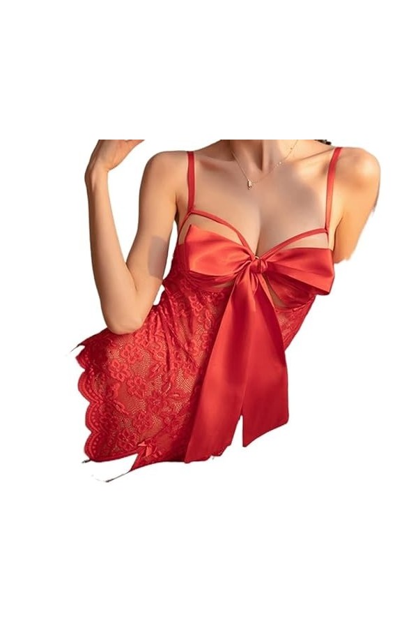 MERNEL Vêtements sexuels Vêtements érotiques Vêtements de Nuit Sexy Lingerie Fermeture Avant Babydoll Dentelle Ensemble de vê