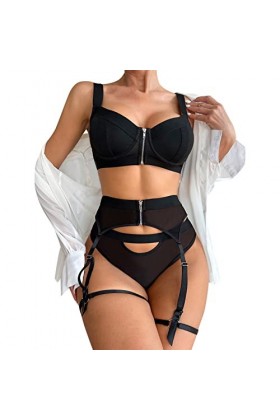 HELLORSOON Combinaison Nylon Femme Sexy Lettre Impression Bandage Taille Joint Réglage Sexy Lingerie Costume Lingerie Sexy En