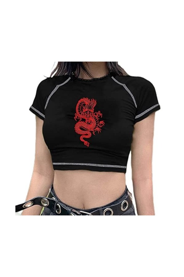 streetwear tops femmes y2k vintage dragon gilet femmes sexy slim tenues femmes débardeur dété tops gothique punk chemise got