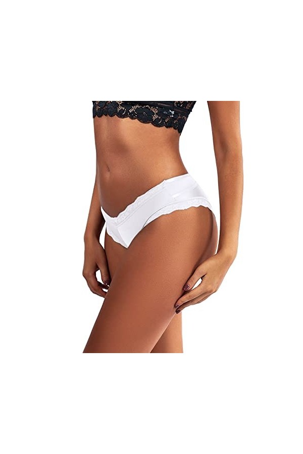 Culottes Femme Chic Panties Ouvert sous-Vetements Dentelle String Sexy Pas Cher Tangas Hot Fendue Transparente Coquine Respir