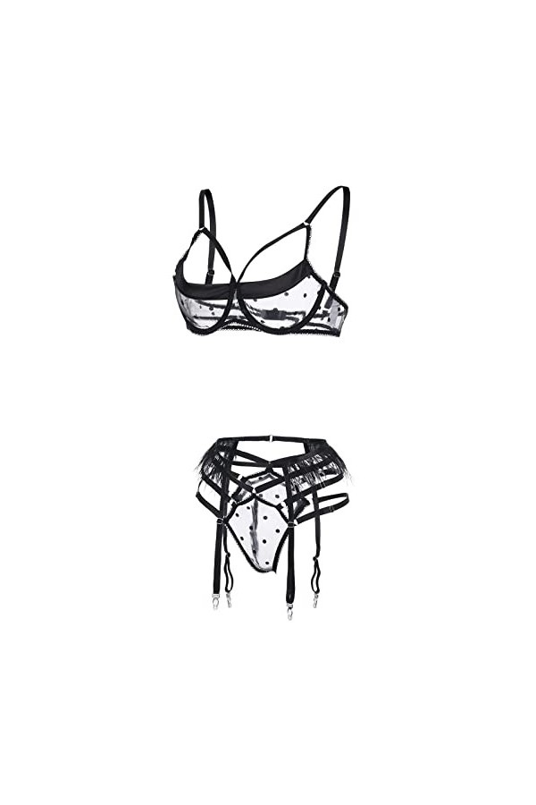 Lingerie Sexy Femme Ensemble Soutien-Gorge Sexy sous-Vêtements Polyester Quatre Pièces Maison Femme Bodies Lingerie Femme Sex