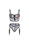 Lingerie Sexy Femme Ensemble Soutien-Gorge Sexy sous-Vêtements Polyester Quatre Pièces Maison Femme Bodies Lingerie Femme Sex