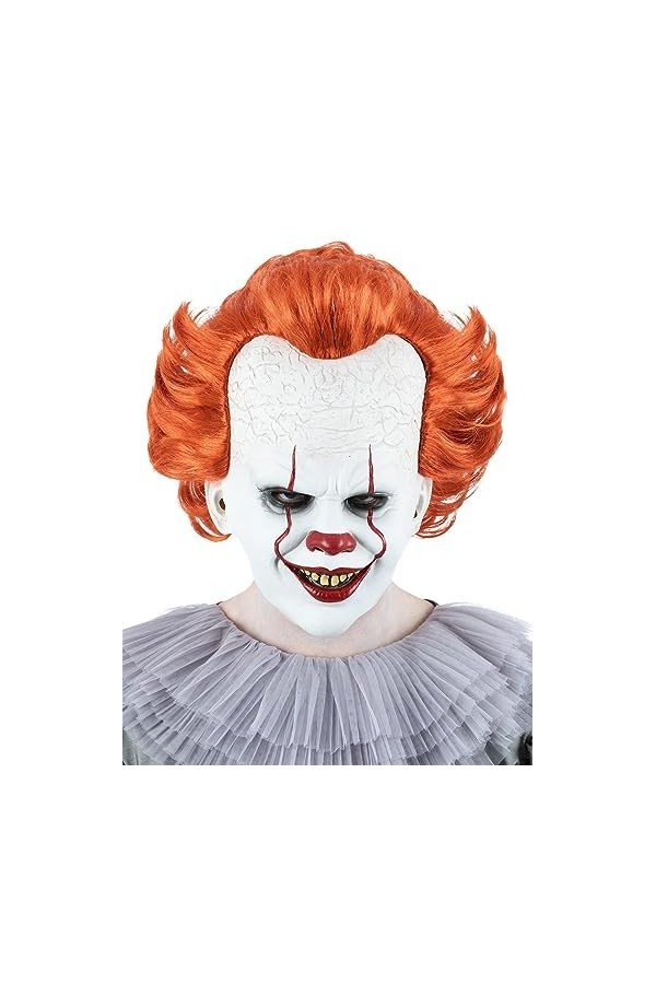 Smiffys 81028 Chapter Two, Masque Pennywise Homme, Blanc et Rouge, Taille Unique