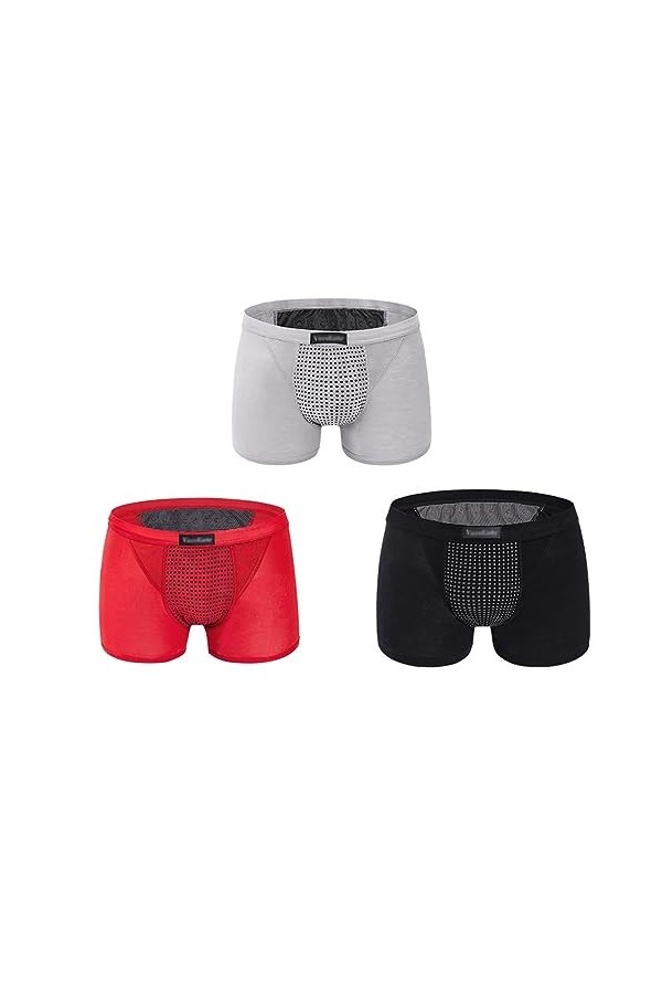 MECKOZ sous-vêtements de Thérapie Magnétique pour Hommes Caleçon Dagrandissement Confortable Favorise la Croissance Secondai