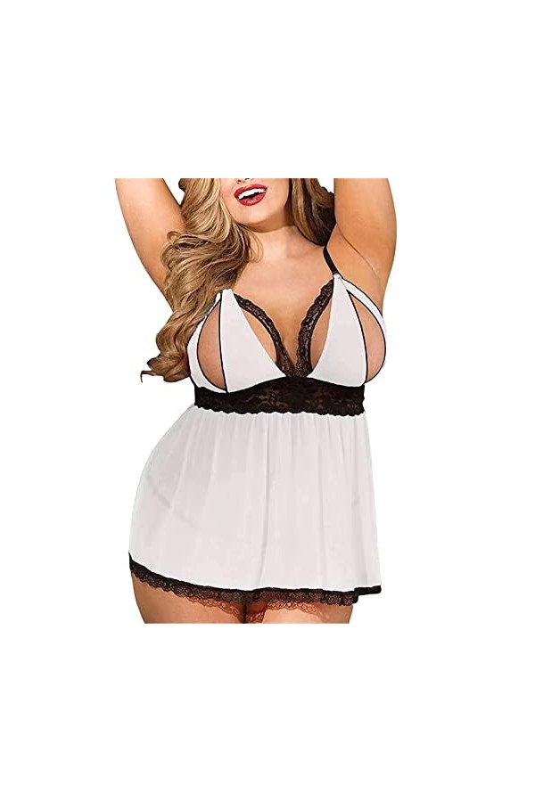 Zshosam Ensemble de lingerie érotique pour femme Sexy Sexy Licol Dentelle Femmes Sexy Sous-vêtements Sexy Mode Plus Taille De