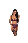 LentrejambeSexy Three-Piece Maid Outfit Lingerie Panties Erotic Lingerie Set, Purple, XL