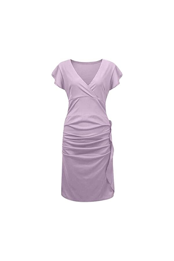 Robe Femme Femme Sexy Sexy Sheer Manches Longues Mock Turtlameneck Mini Mini Robe Slit Sequin Club Robe Color : Wine, Size :