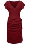 Robe Femme Femme Sexy Sexy Sheer Manches Longues Mock Turtlameneck Mini Mini Robe Slit Sequin Club Robe Color : Wine, Size :