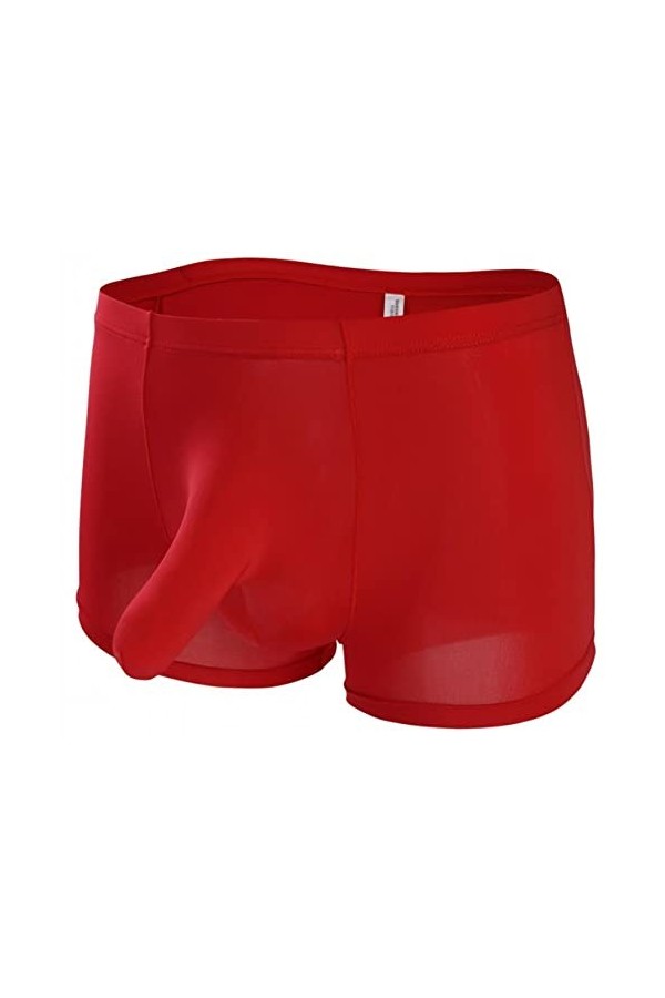 Sous-vêtements sexy pour homme - Sous-vêtements sexy - Sous-vêtements en soie - Taille M - Rouge