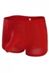 Sous-vêtements sexy pour homme - Sous-vêtements sexy - Sous-vêtements en soie - Taille M - Rouge