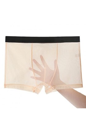NAZARR Sexy Full Transparent Men Silk sous-vêtements Ultra-Thin Thin Respirant Boxer Trunk Large Taille Shorts sans Couture M