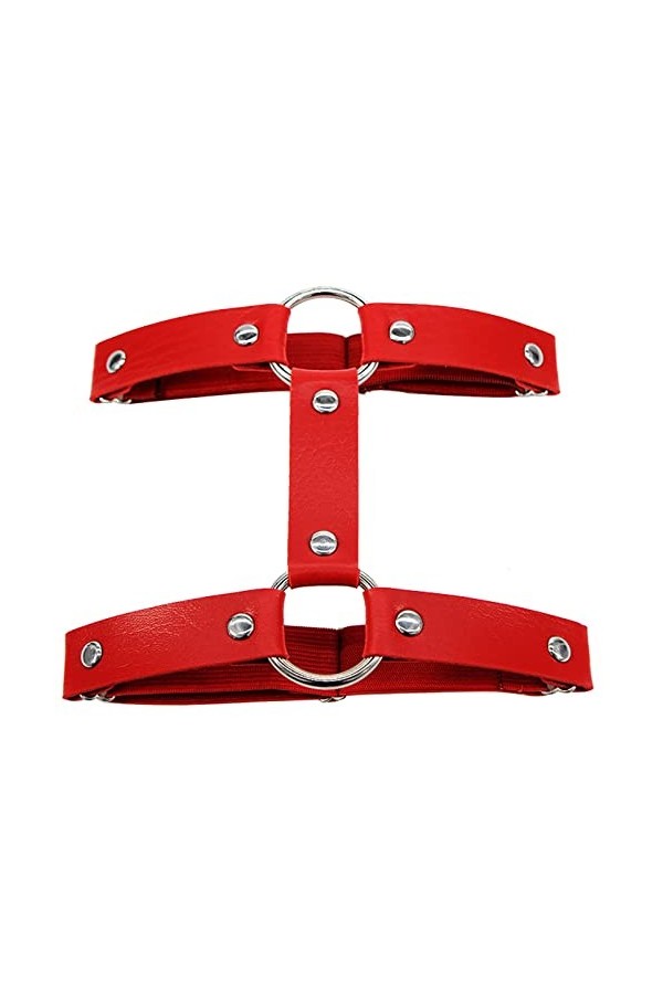 1 PC Femmes Filles Sexy Élastique Jarretière En Cuir Pu Punk Gothique Harnais Réglable Jambe Anneau Femme Jarretières Jupe Ac