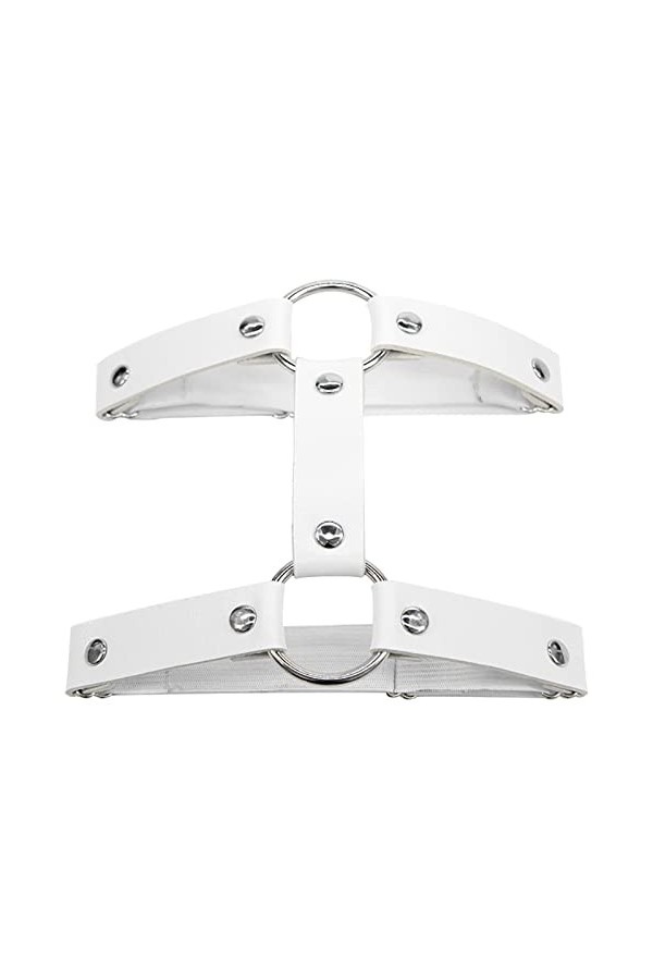 1 PC Femmes Filles Sexy Élastique Jarretière En Cuir Pu Punk Gothique Harnais Réglable Jambe Anneau Femme Jarretières Jupe Ac