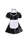 SHANHE Femmes Maid Sexy Costumes À Volants Manches Bouffantes Halloween Cosplay Déguisement avec Tablier Bandeau Femme Soirée