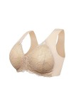 JEShifangjiusu Femmes sans Couture Dentelle Soutien - Gorge Avant Hanches Avant Fermoir sans Fil Couverture ComplèTe Dentelle