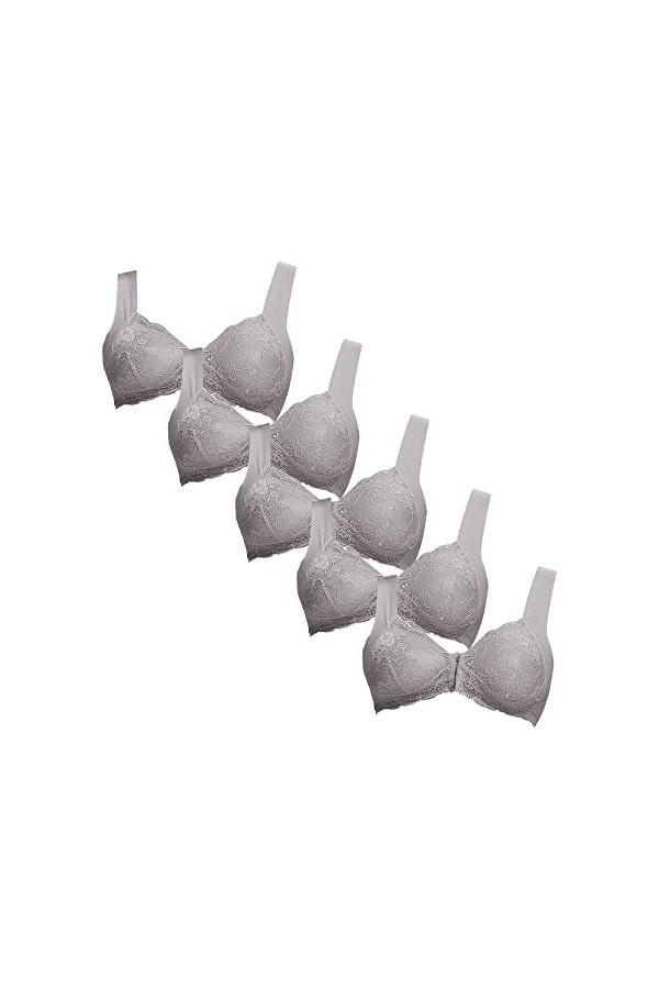 JEShifangjiusu Femmes sans Couture Dentelle Soutien - Gorge Avant Hanches Avant Fermoir sans Fil Couverture ComplèTe Dentelle