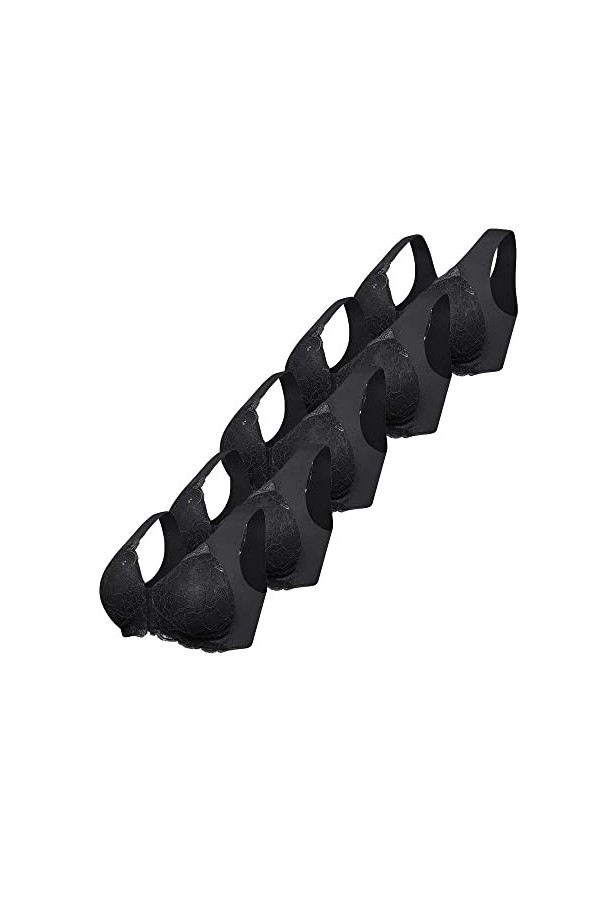 JEShifangjiusu Femmes sans Couture Dentelle Soutien - Gorge Avant Hanches Avant Fermoir sans Fil Couverture ComplèTe Dentelle