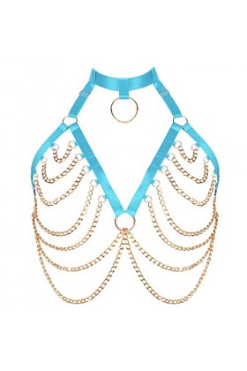 BANSSGOTH Plus Size Bretelles Poitrine Cage Bretelles métal chaîne Soutien - Gorge Femmes sous - vêtements Gothique Creux Pun