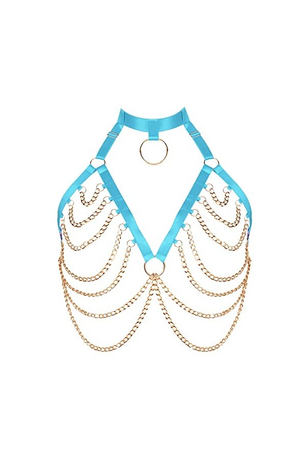 BANSSGOTH Plus Size Bretelles Poitrine Cage Bretelles métal chaîne Soutien - Gorge Femmes sous - vêtements Gothique Creux Pun