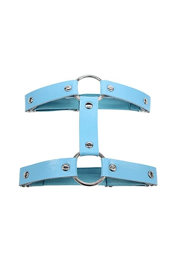 TEMSEG 1 PC Femmes Filles Sexy Élastique Jarretière en Cuir PU Punk Gothique Harnais Réglable Jambe Anneau Femme Jarretières 