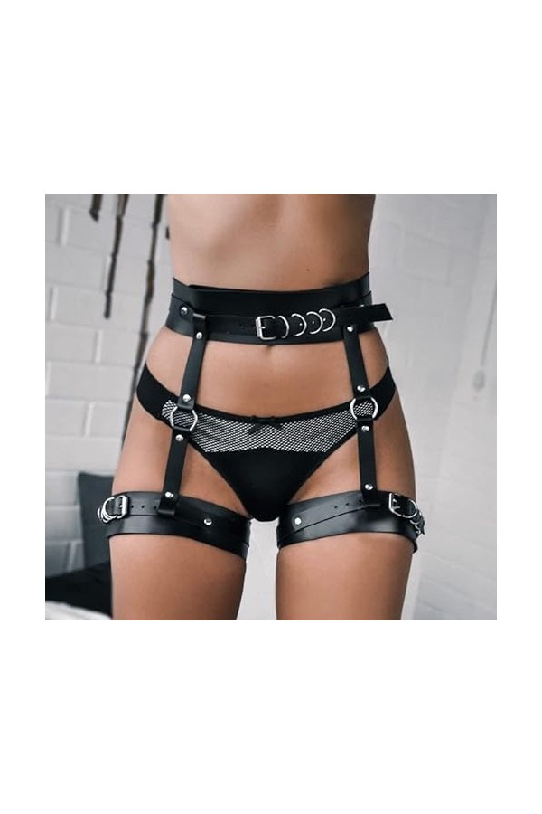 Jarretière Tali Kaki Pengekang Tubuh Wanita Sabuk Seksi Paha Sabuk Jimat Jarretière Pakaian Punk Porte-Jarretelles Gotik Siz