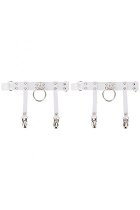 VLIZO 2pcs Style Leather Bell Gothic Rock Belt Bar with Ring Party Leg Size Novel Girl Heart Big Supplies Costume Accessories