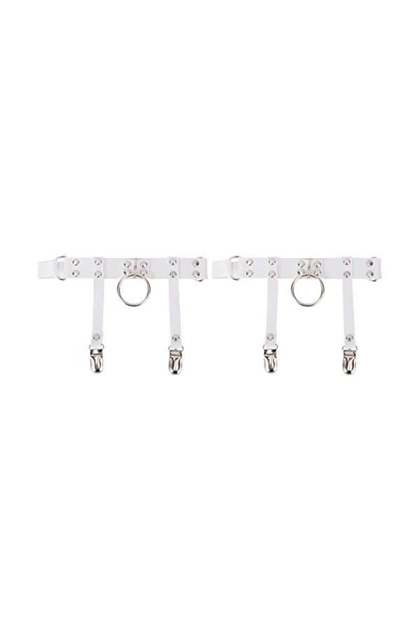 VLIZO 2pcs Style Leather Bell Gothic Rock Belt Bar with Ring Party Leg Size Novel Girl Heart Big Supplies Costume Accessories