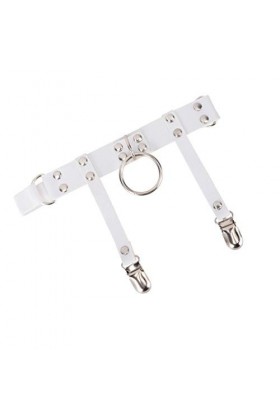 VLIZO 2pcs Style Leather Bell Gothic Rock Belt Bar with Ring Party Leg Size Novel Girl Heart Big Supplies Costume Accessories