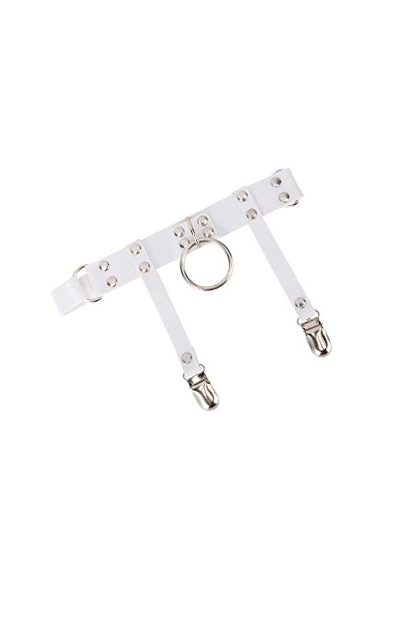 VLIZO 2pcs Style Leather Bell Gothic Rock Belt Bar with Ring Party Leg Size Novel Girl Heart Big Supplies Costume Accessories