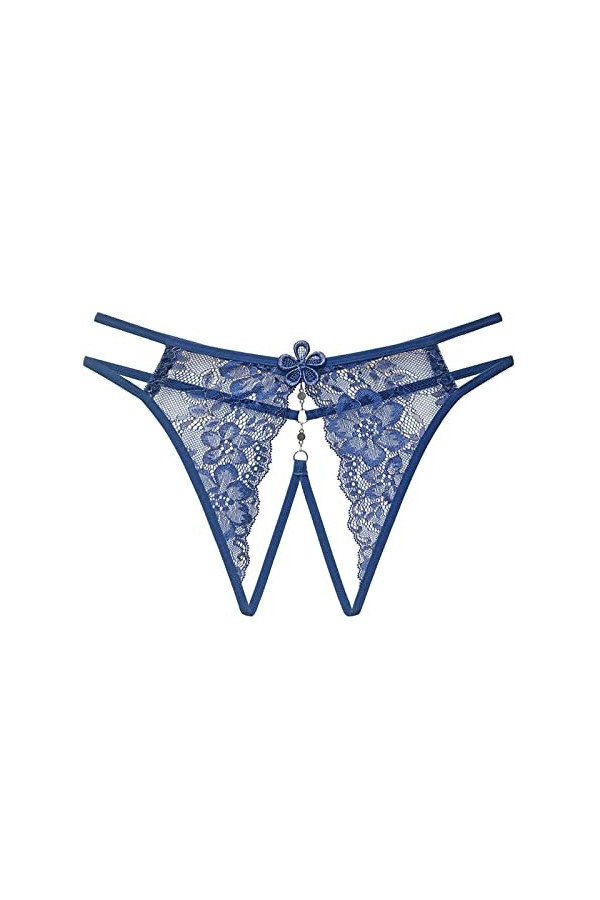 LNSIN Culotte ouverte pour sexe en dentelle transparente pour femme Lingerie sexy Strongs Culotte Femme Panti